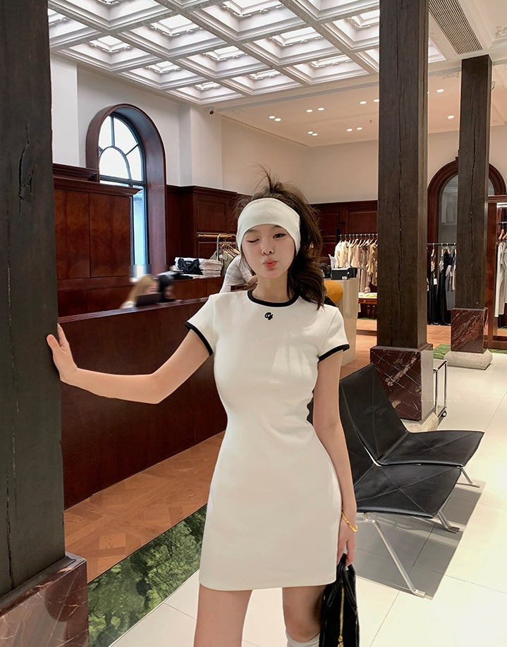 One-Piece Knitted Polo Dress