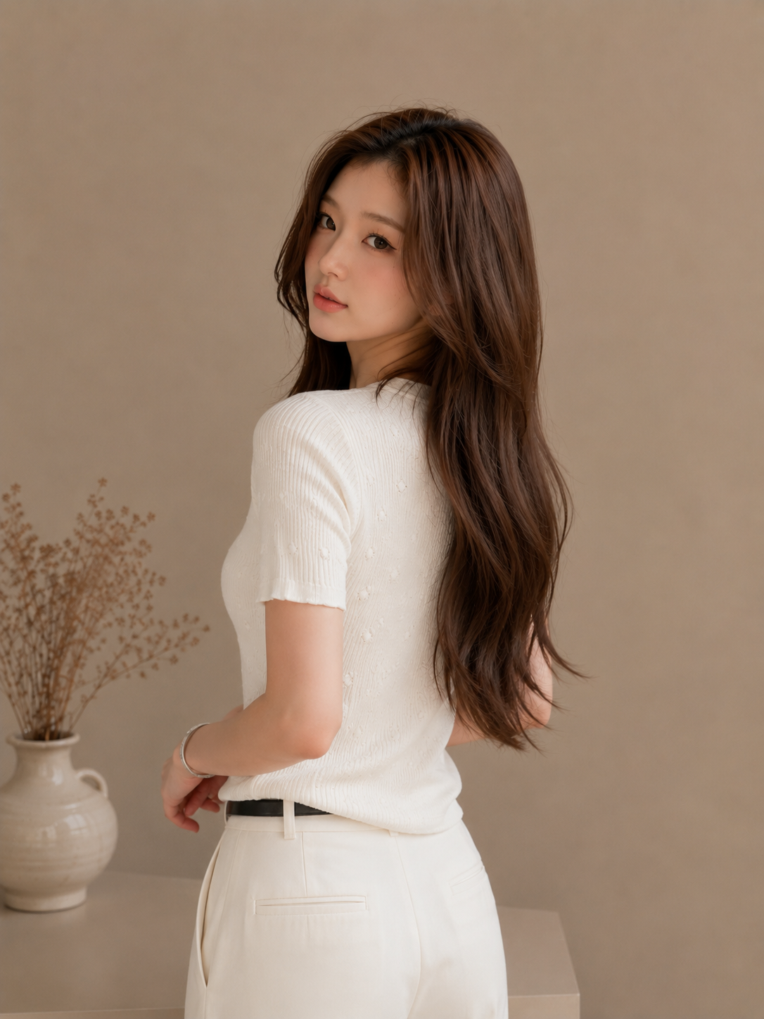 Textured Knit Short Sleeve Top
