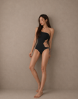Korean Cut-Out Lace-Up One-Piece Swimsuit