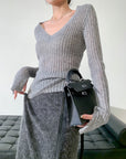 V-Neck Elegant Versatile Knit Top