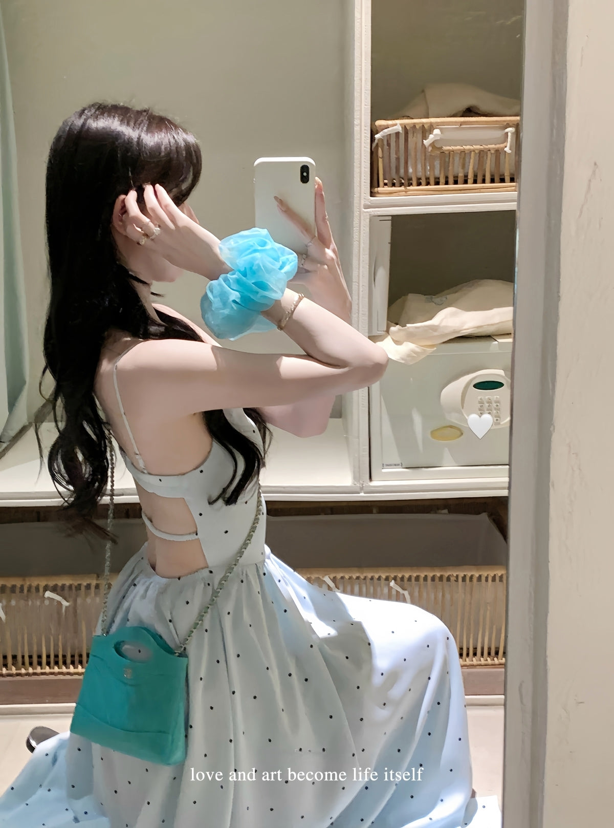 Rose Dot Backless Dress