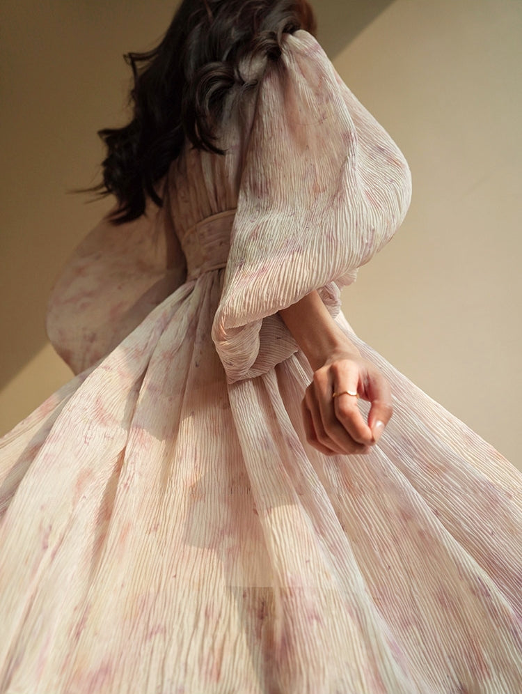 Smoky Lavender French Vintage Dress