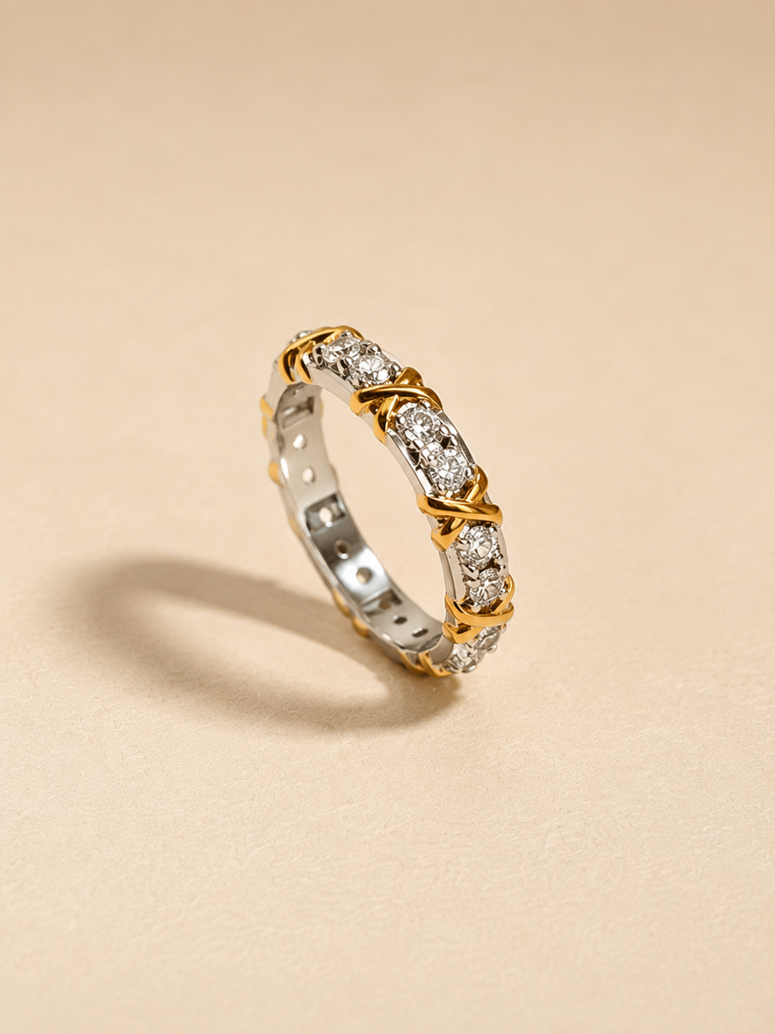 Two-Tone Crystal Eternity Ring