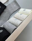 LULU reflective logo cotton socks (5 pairs)