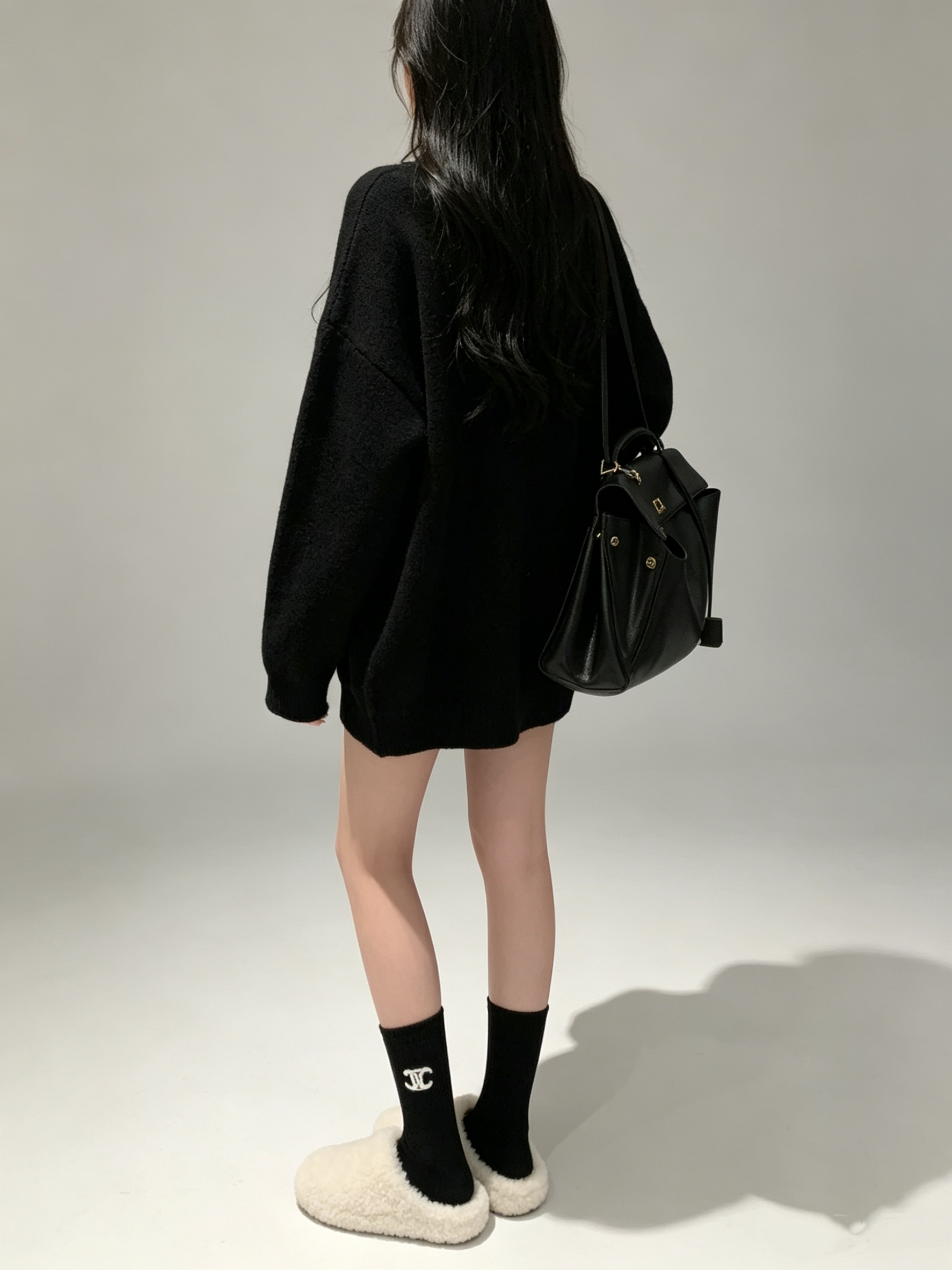 Triomphe Contrast Logo Knit Sweater with socks
