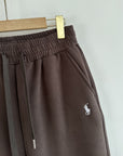 Fleece-Lined Joggers with Pony Embroidery