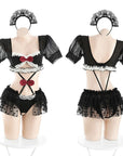 Multi-Piece Maid Lingerie Set (with Fishnet Stockings)