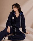 Rhinestone Logo Hooded Lounge Set