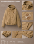 Khaki hooded windbreaker jacket