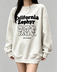 Korean-Style 380g Fleece-Lined Embroidered Sweatshirt