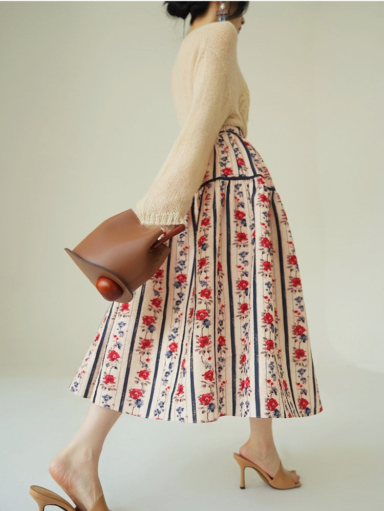 French vintage bubble cotton voluminous skirt