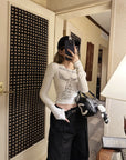 Gothic Cross Long-Sleeve Knit Top