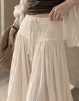 Pleated Waterfall Lyocell Palazzo Pants