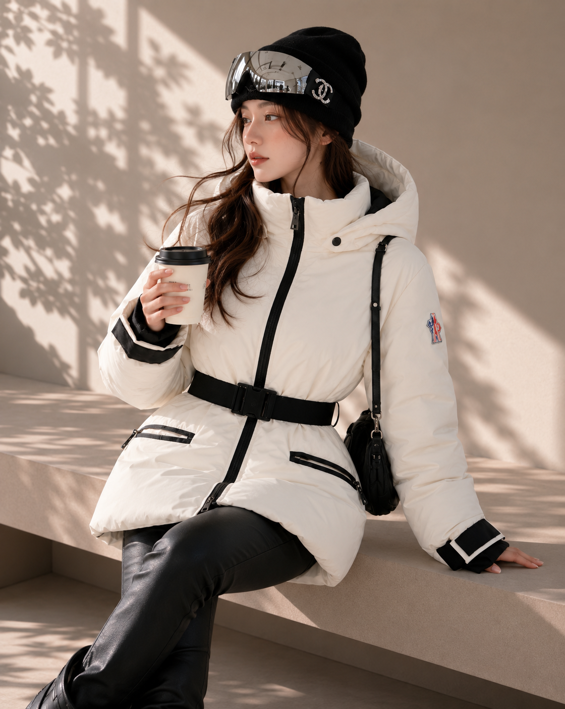 White Duck Down Hooded Jacket