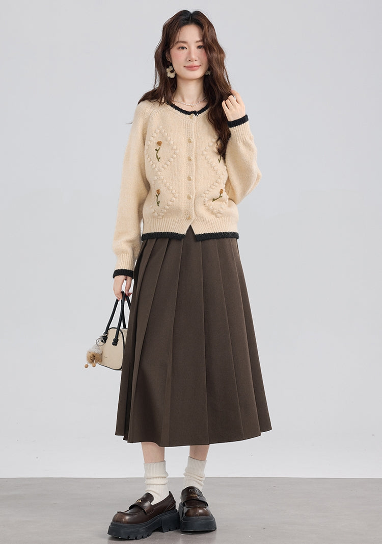 French Cottagecore Thick Knit Cardigan