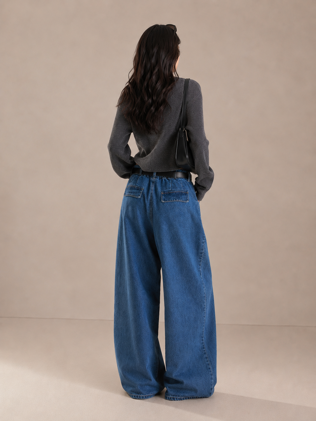 Vintage Double-Pleat Wide-Leg Jeans