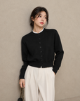 Mock Neck Layered Knit Cardigan