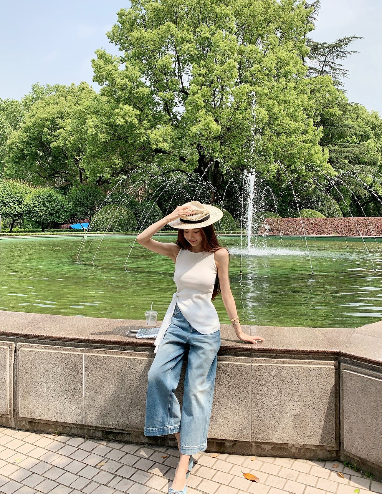 Knit Tie-Detail Racerback Tank