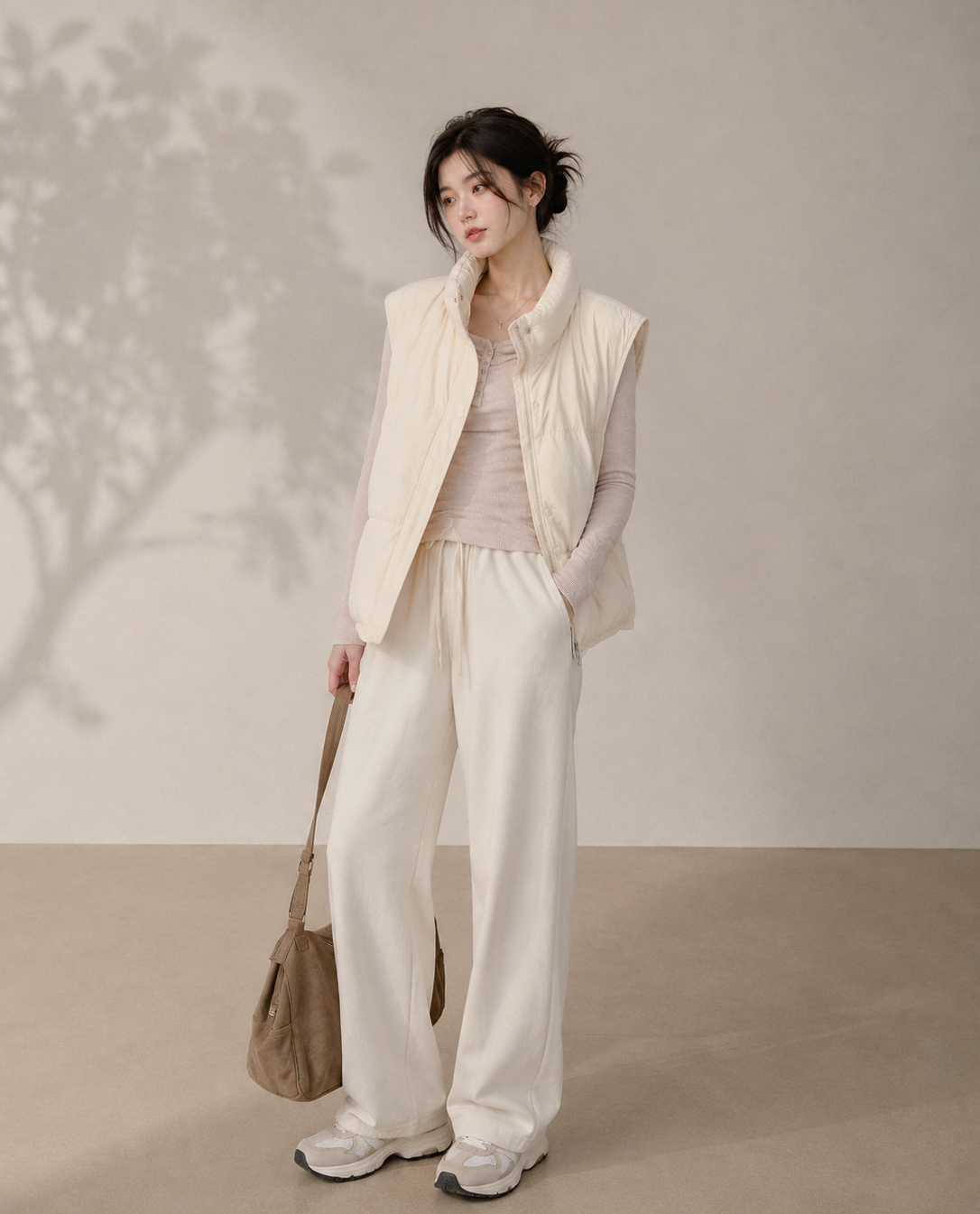 Korean Style 90% White Duck Down Vest