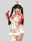 Satin Nurse Costume Mini Dress