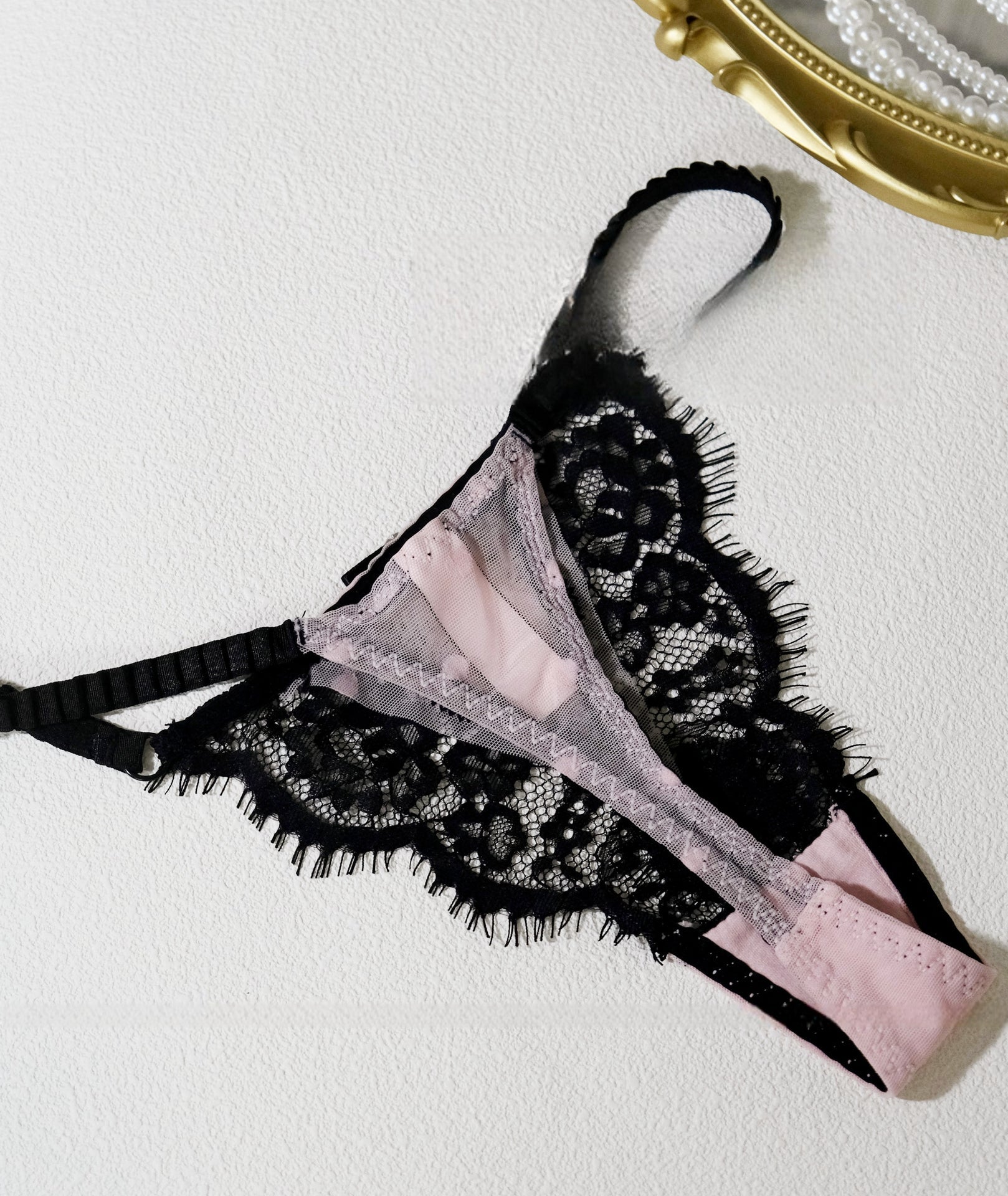 French Eyelash Lace Thong
