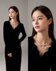 Korean-Inspired Luxury Butterfly Pearl Necklace