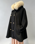 Mocha Fur-Collar Cape Coat