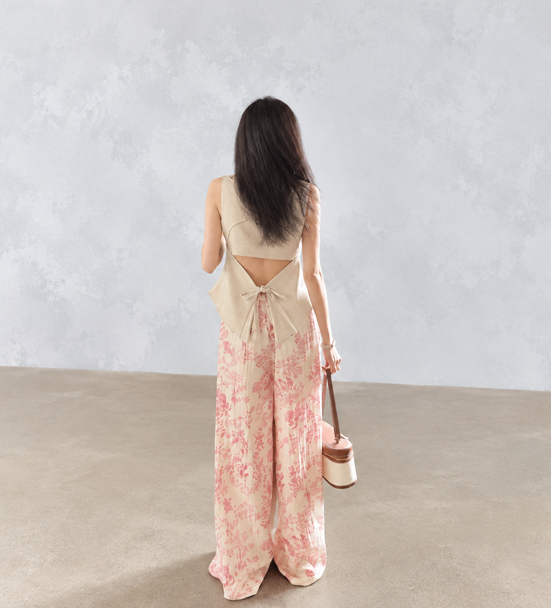 Vintage-Inspired Tie-Back Vest &amp;amp; Pants Set