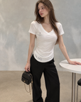 Minimalist V-Neck Fitted Top