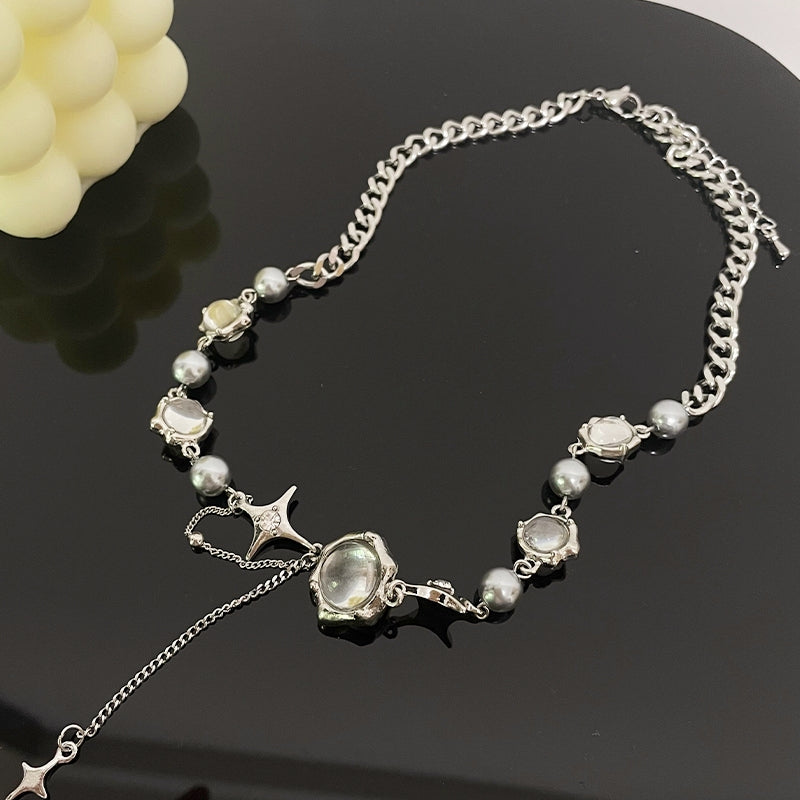 Mango Star Spliced Crystal Sweet Cool Clavicle Chain