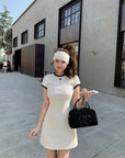 One-Piece Knitted Polo Dress