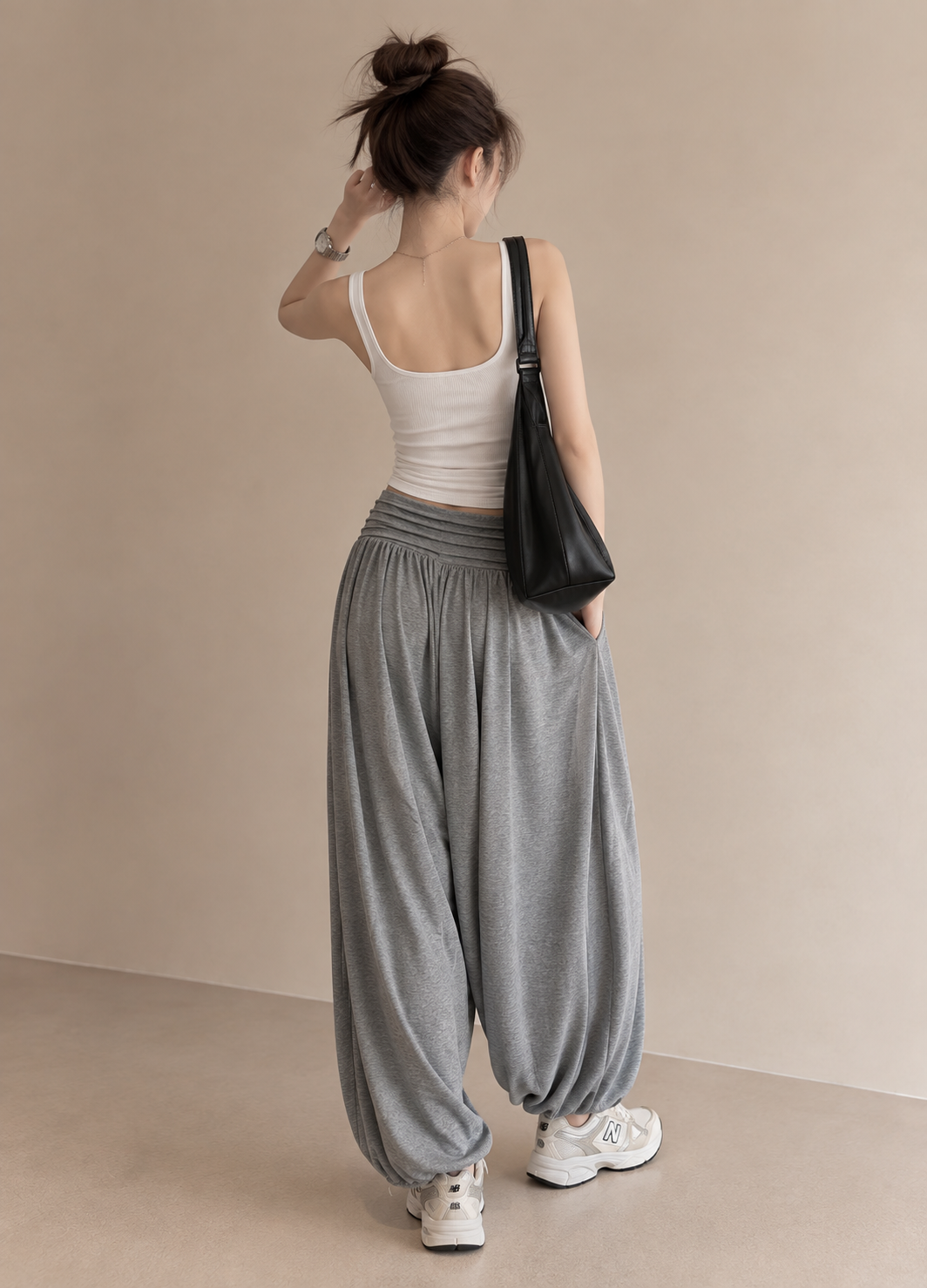 Relaxed Cropped Harem Pants