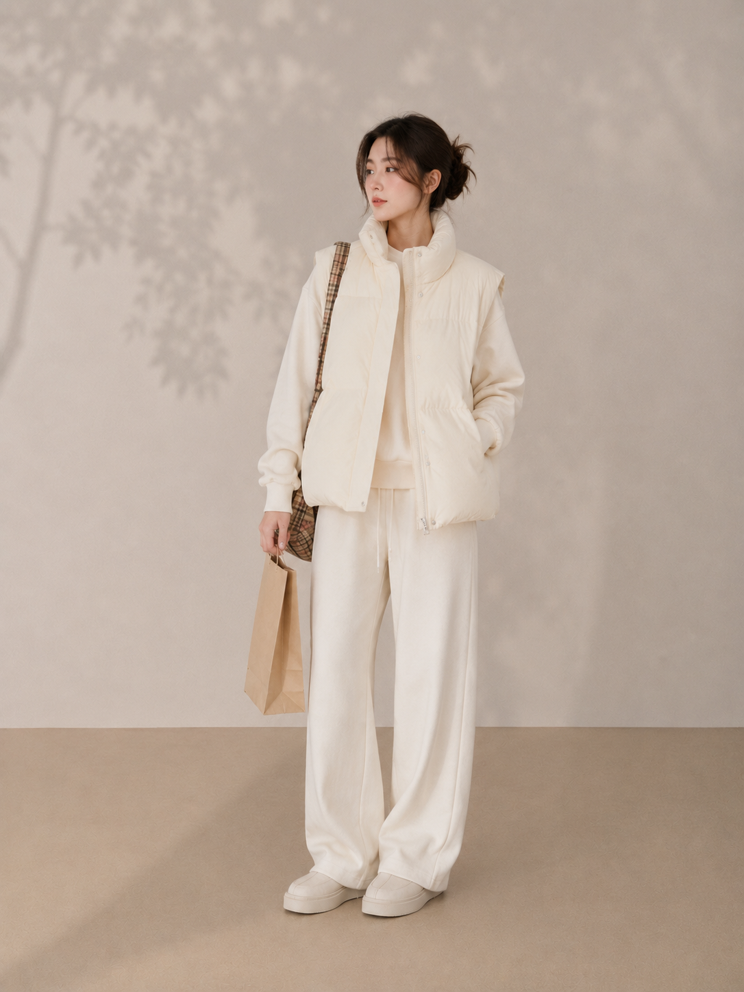 Korean Style 90% White Duck Down Vest