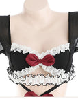 Multi-Piece Maid Lingerie Set (with Fishnet Stockings)
