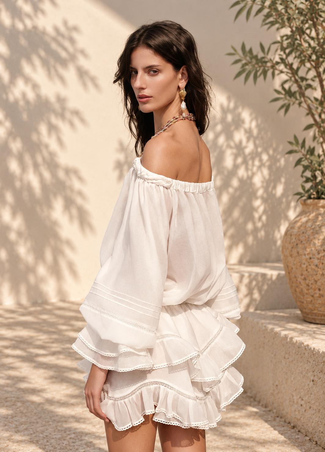 Romantic Off-Shoulder Chiffon Romper