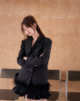 Ostrich Fur Suit Jacket