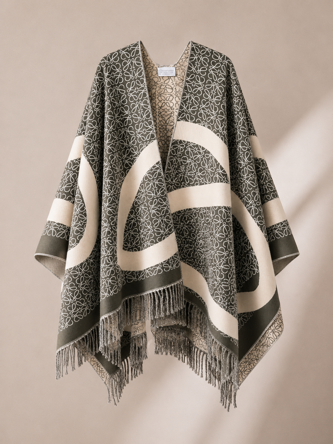 Oversized Double-Sided Cashmere Fringe Wrap