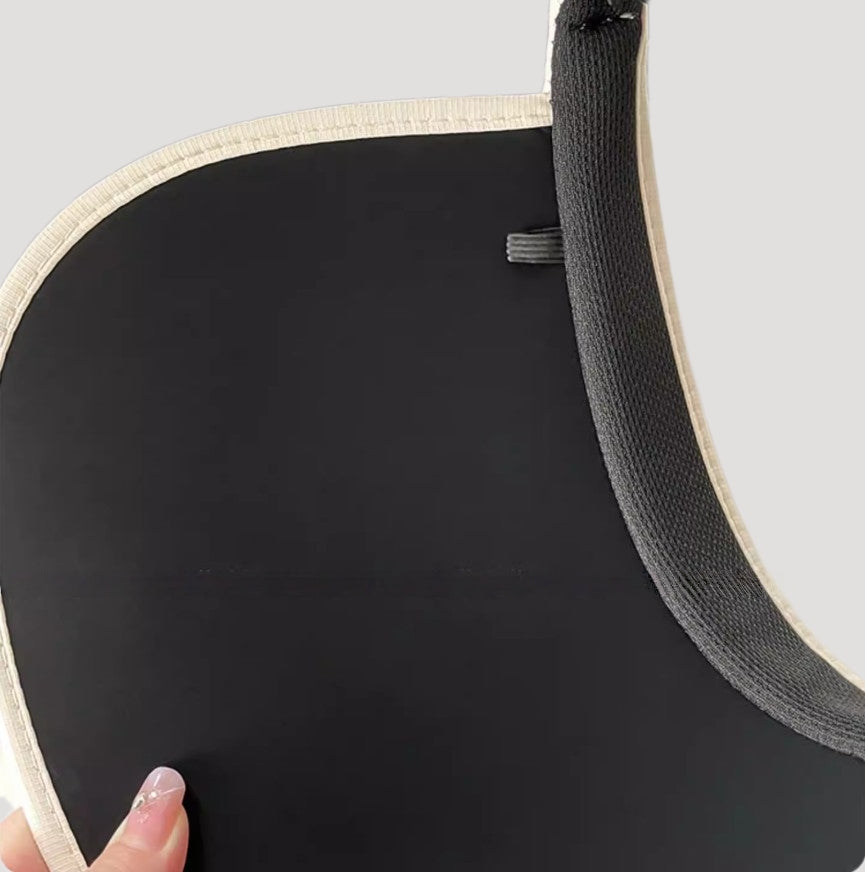 Foldable wide-brim open-top sun hat with black coating