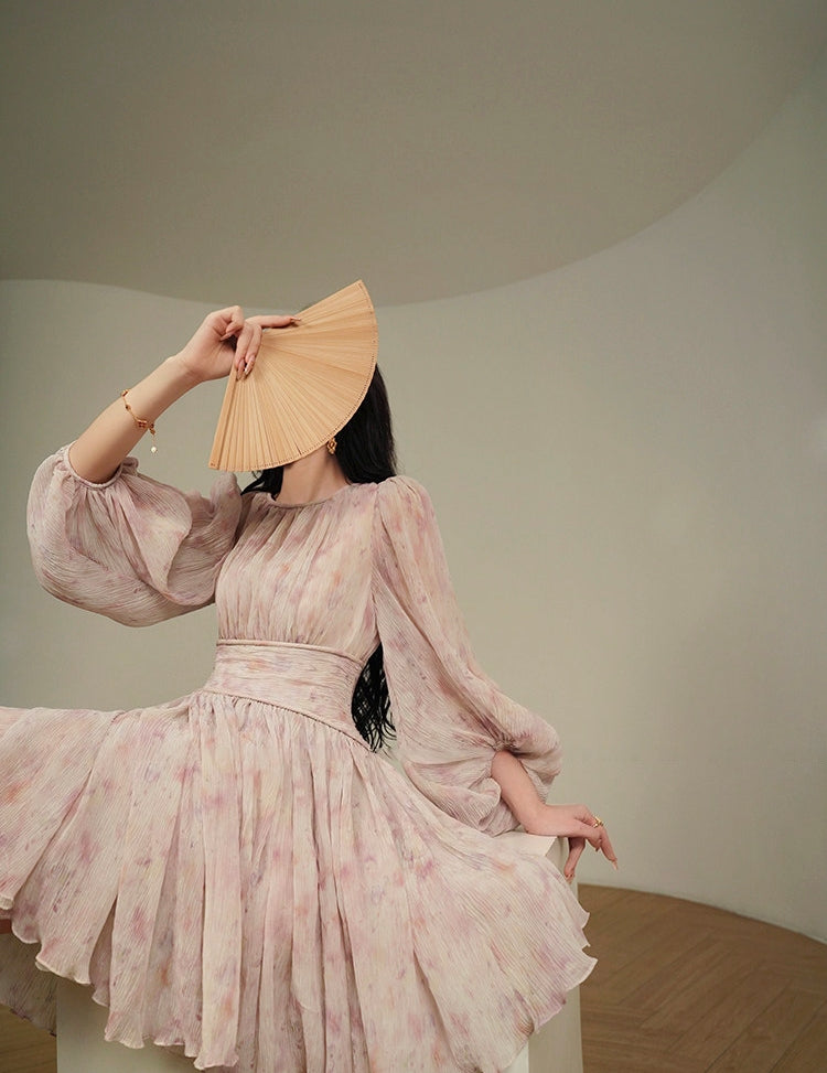 Smoky Lavender French Vintage Dress