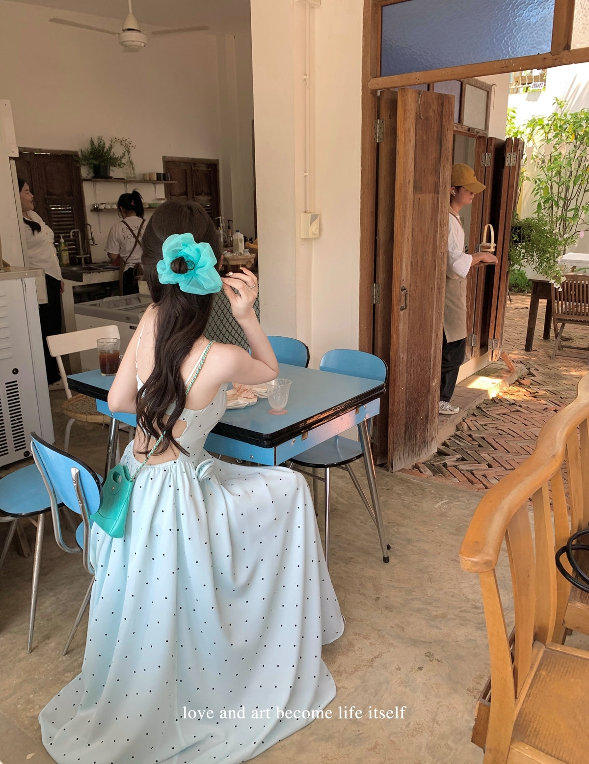 Rose Dot Backless Dress