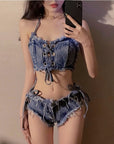 Spicy Girl Denim Bikini 2-Piece Set