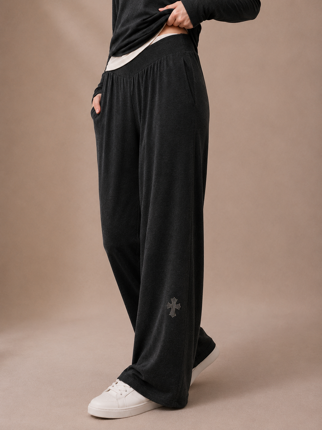 Rhinestone Cross Hoodie Lounge Set