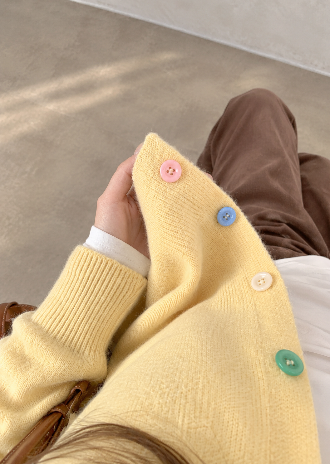 Dopamine Colour-Button Knit Cardigan
