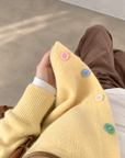 Dopamine Colour-Button Knit Cardigan