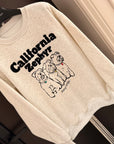 Korean-Style 380g Fleece-Lined Embroidered Sweatshirt