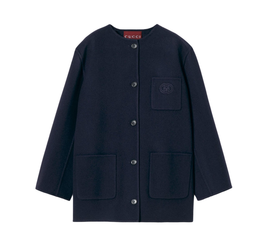 Double-Faced Wool GG Coat
