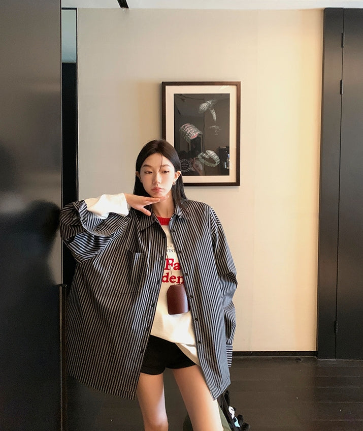 American INS-Style Round Neck Oversized Tee