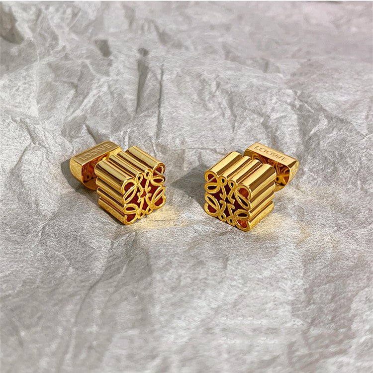 Ultra-delicate hollow abstract stud earrings