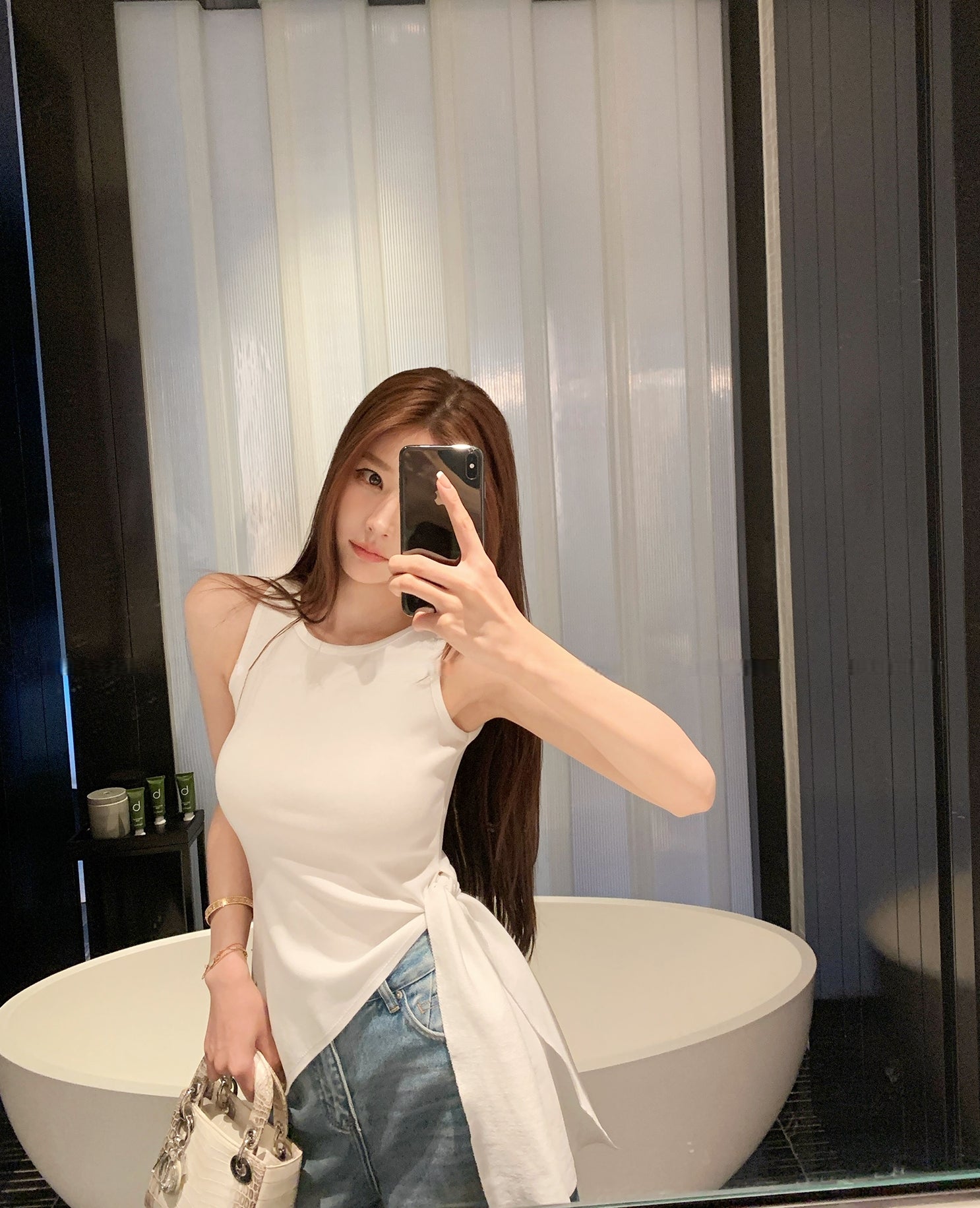 Knit Tie-Detail Racerback Tank