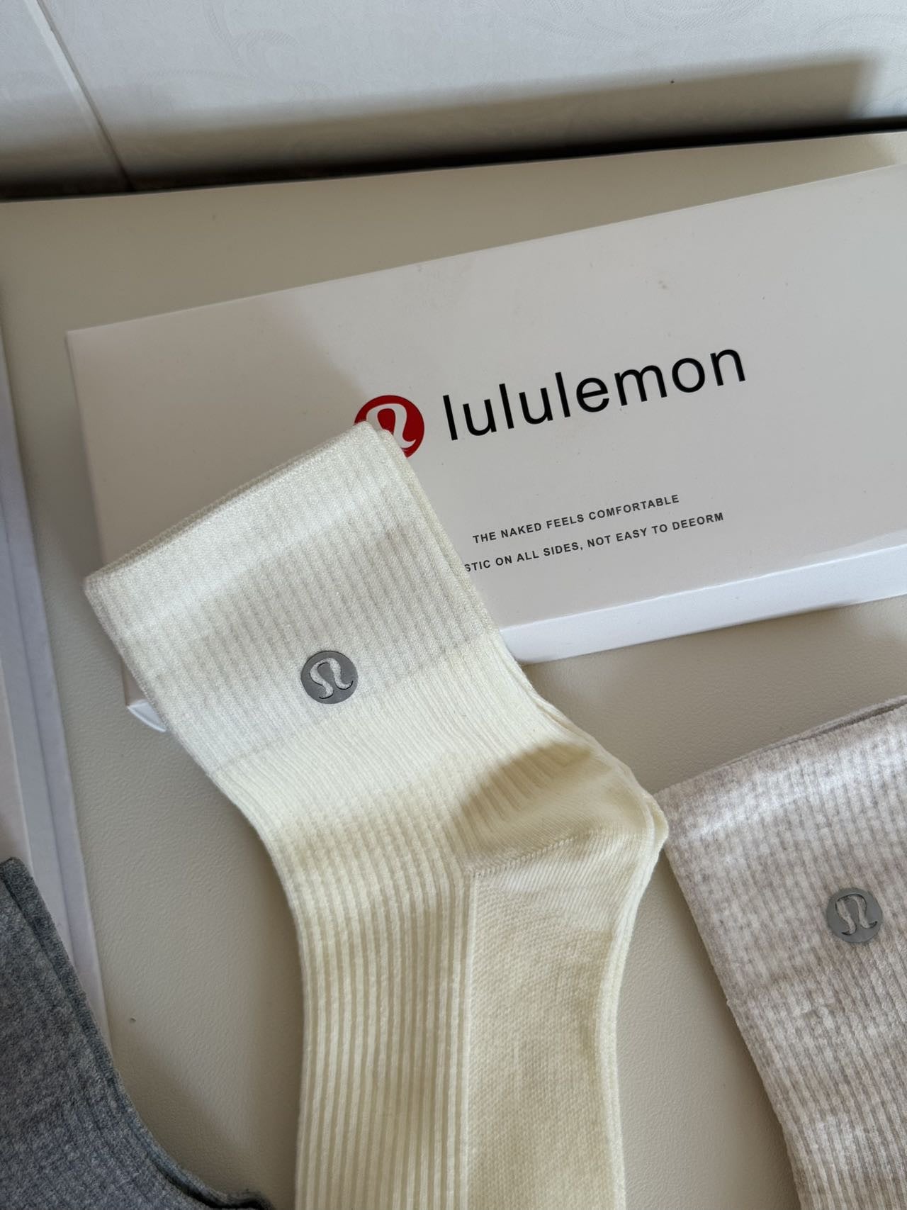 LULU reflective logo cotton socks (5 pairs)